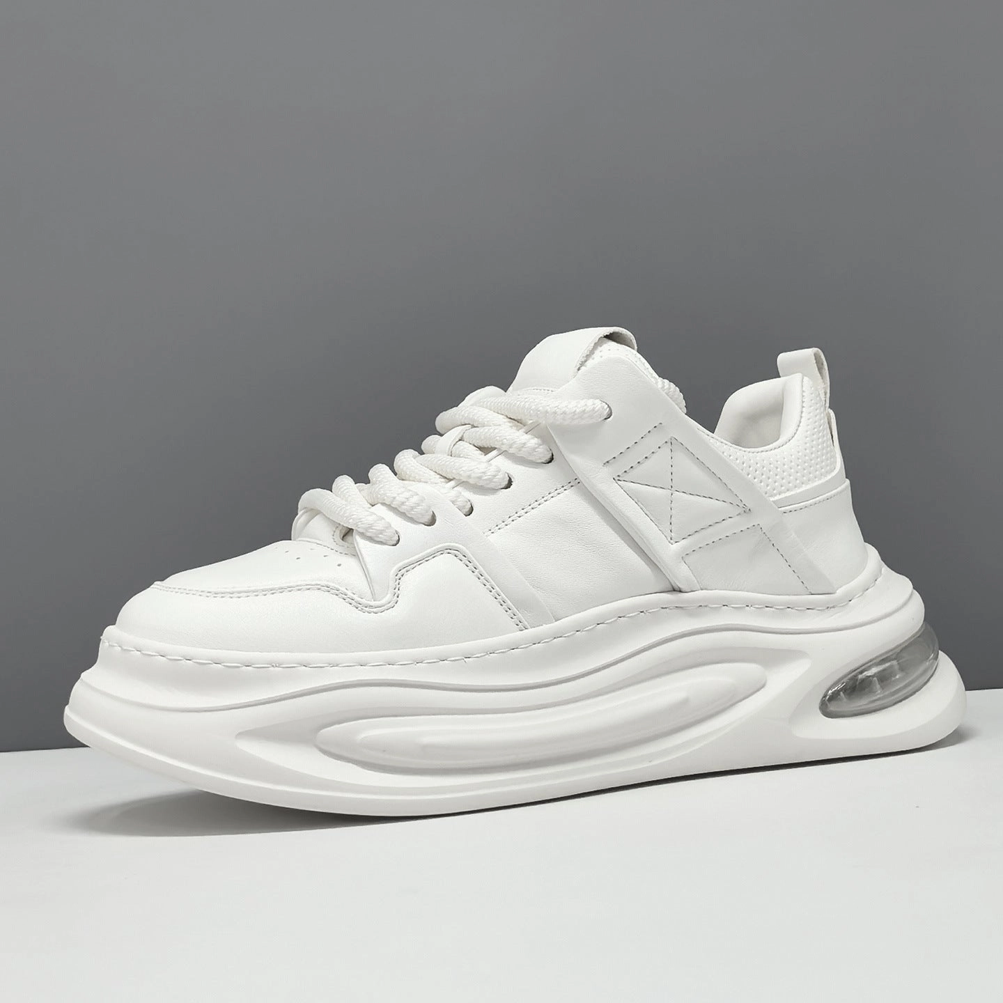 Men's Fashion Quilted Leather Thick Soled Casual Sneakers Red Bottom Sneakers