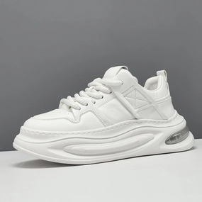 Men's Fashion Quilted Leather Thick Soled Casual Sneakers Second Hand Sneakers