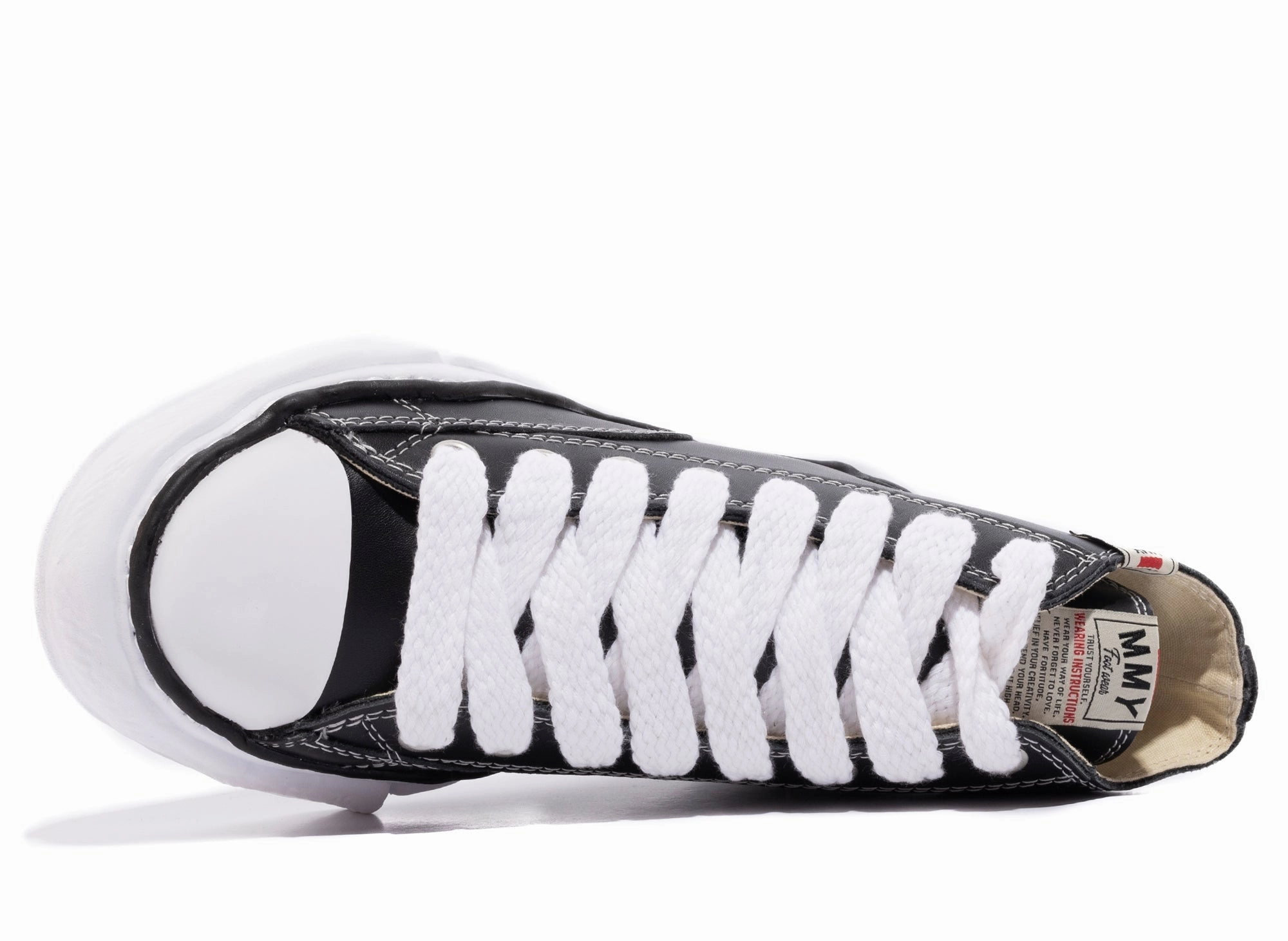 Patrick In High Heels Maison Mihara Yasuhiro High Top Lace Up Sneaker in Black