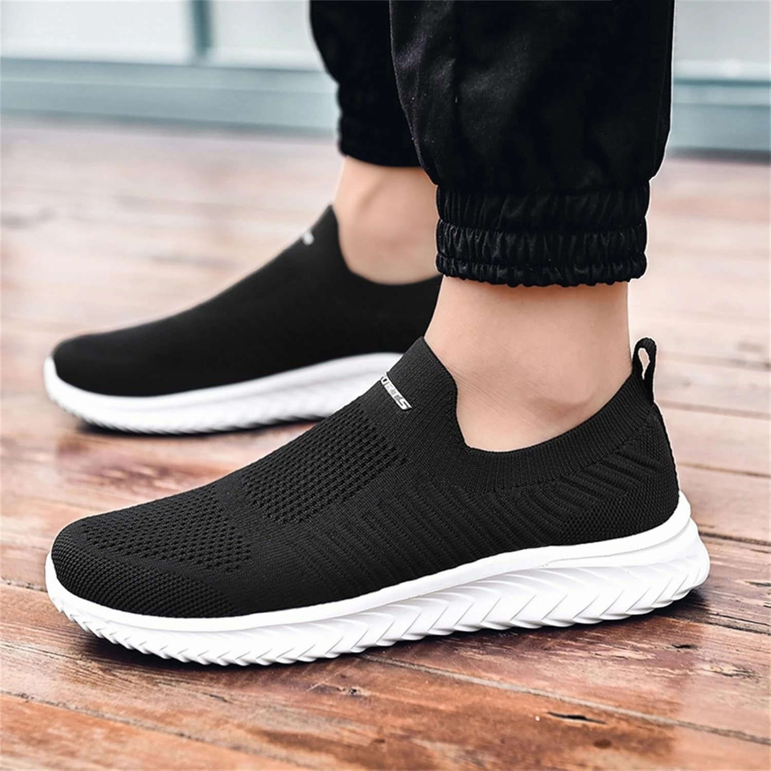 IWIHMIV Mens Slip On Sneakers Mens Athletic Running Tennis Shoes Lightweight Breathable Comfortable Sport Walking Sneakers Running Shoes For Sale Near Me