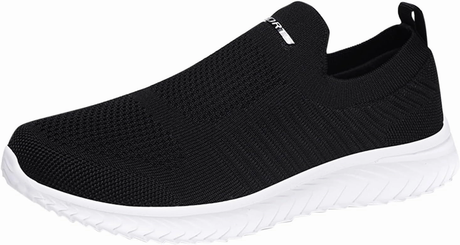 Running Shoes With Ankle Protection IWIHMIV Mens Slip On Sneakers Mens Athletic Running Tennis Shoes Lightweight Breathable Comfortable Sport Walking Sneakers