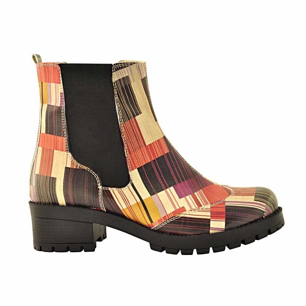 Ankle High Heel Boots Pattern Short Boots LAS102