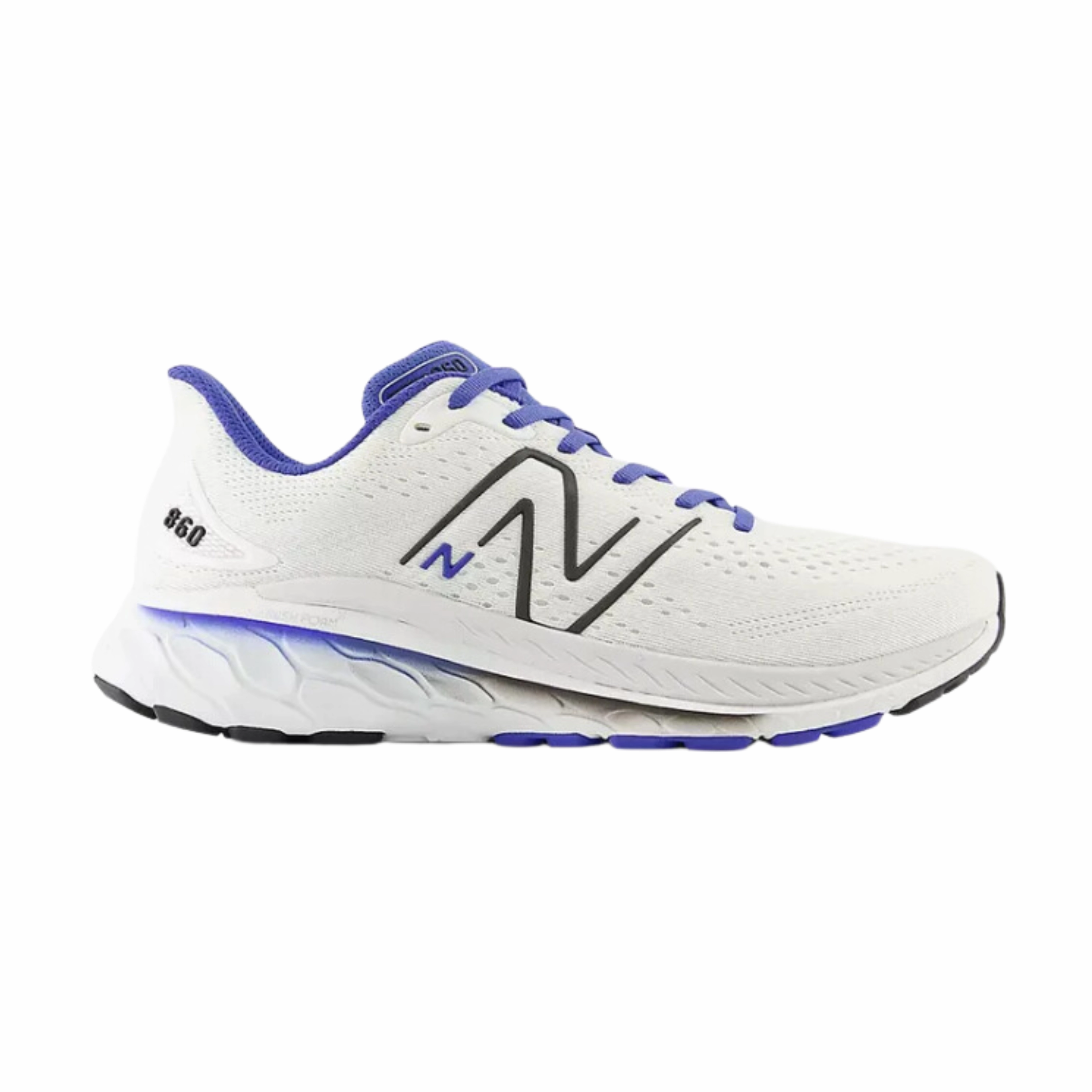 Men's Fresh Foam x 860v13 - White with Marine Blue (D Width) Flat Clubbing Shoes