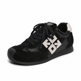 Women's Retro Patchwork Leather Flat Casual Sneakers Flat Prom Shoes