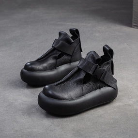 Women Retro Leather Platform Casual Shoes Target Casual Shoes