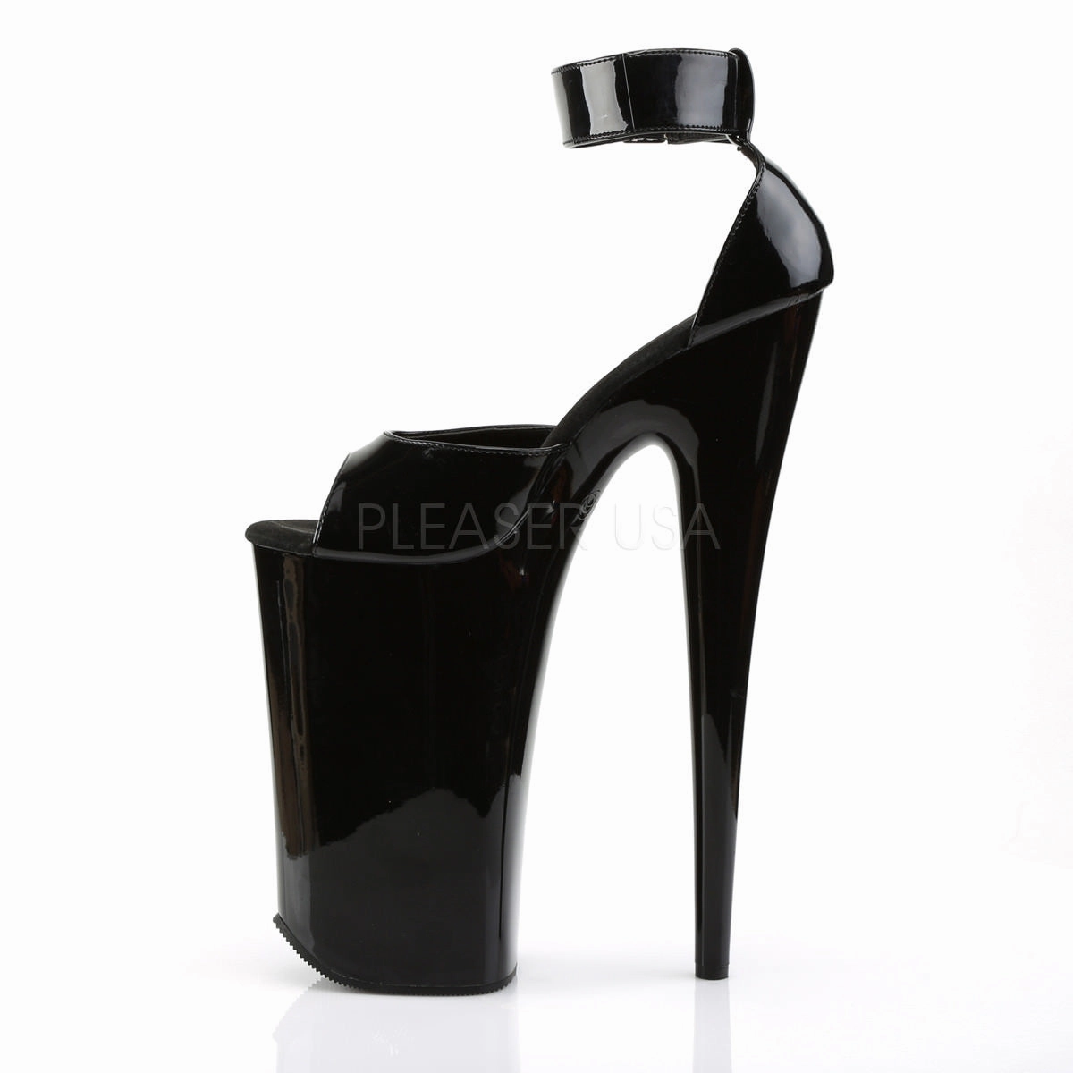 Best All Day Walking PLEASER BEYOND-089 Black Extreme 10 Inch High Heels
