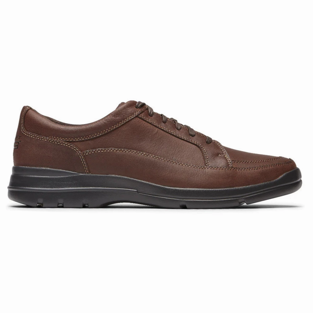 Rockport Junction Point Chocolate Leather Lace-Up Shoe (Men's) Moc Casual Shoes