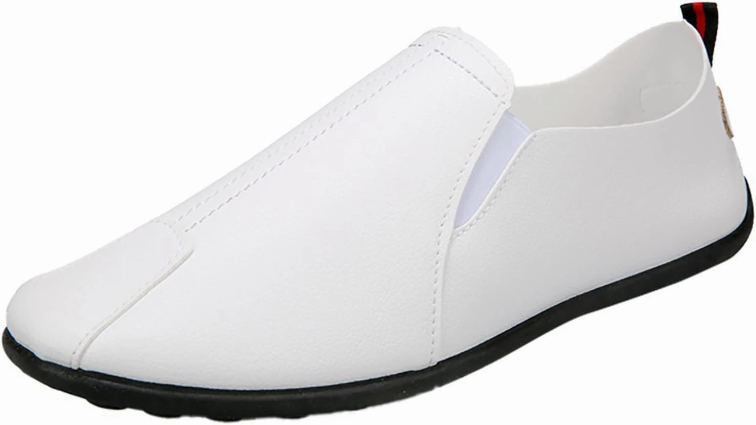 Leisure Men's Four Seasons Non Slip Flat Round Toe Breathable Slip On Lazy Leisure Casual Dress Shoes for Men Size 8 Mesh Casual Genuine Leather Shoes