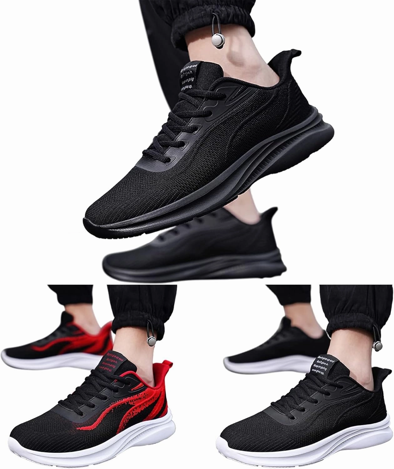 Ultra Running IWIHMIV Mens Slip on Tennis Shoes Men's Running Sports Shoes Lightweight Breathable Athletic Fashion Sneakers Walking Shoes