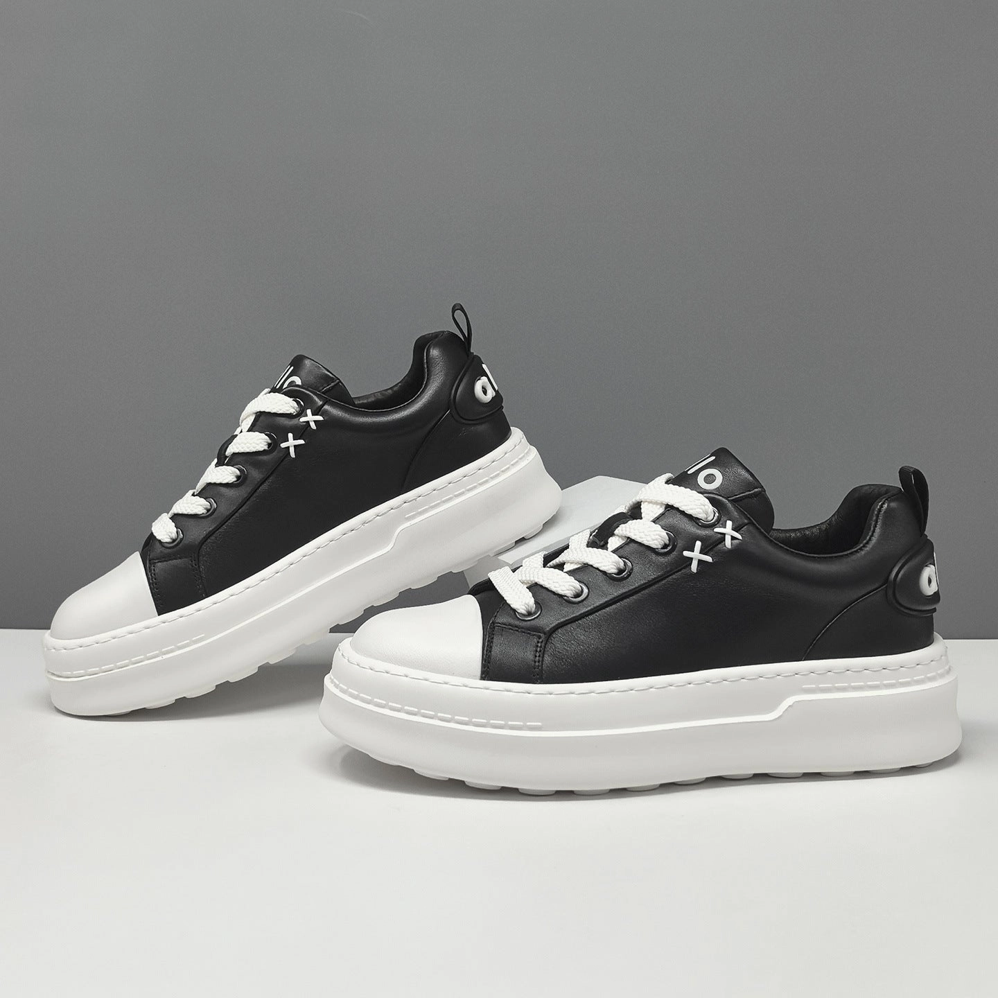 Men's Stylish Plain Leather Thick Sold Casual Sneakers The Most Expensive Basketball Shoes In The World