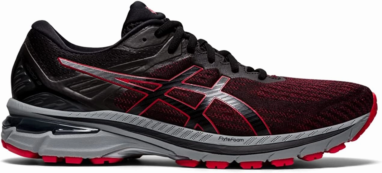 Men's Asics GT-2000 9, Black/Classic Red, 8.5 D Medium Asics Long Distance Running Shoes