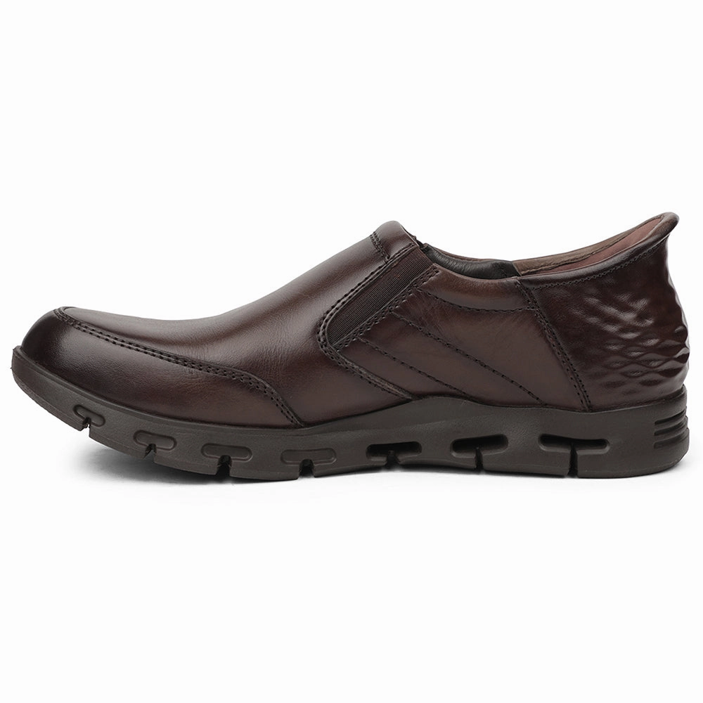 Extra Wide Casual Dress Shoes Healers Brown Casual Non Lacing Shoes For Men ASF-2 By Liberty