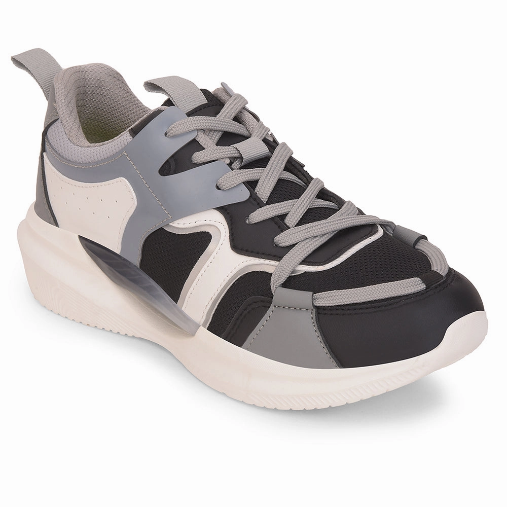 Slip Resistant Running Shoes Leap7x Light Grey Sports Lacing Running Shoes For Kids GAMEON-2EL By Liberty