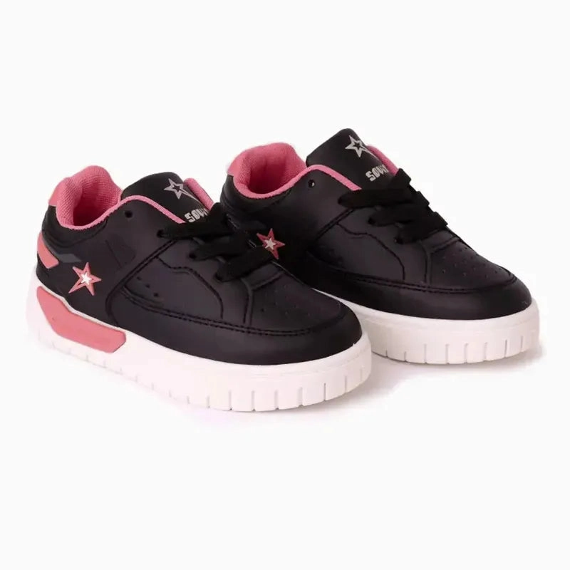 Clowse Flat Shoes Soviet K Addison Kids Sneaker - Black/Smokey Rose