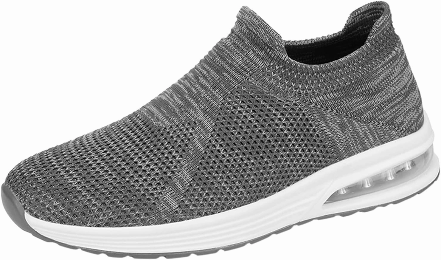 White Fashion Sneakers Tennis Shoes Men Barefoot Shoes Men Men's Hands Free Slip On Sneaker Lightweight Breathable Walking Gym Tennis Athletic Footwear Slip on Sneakers