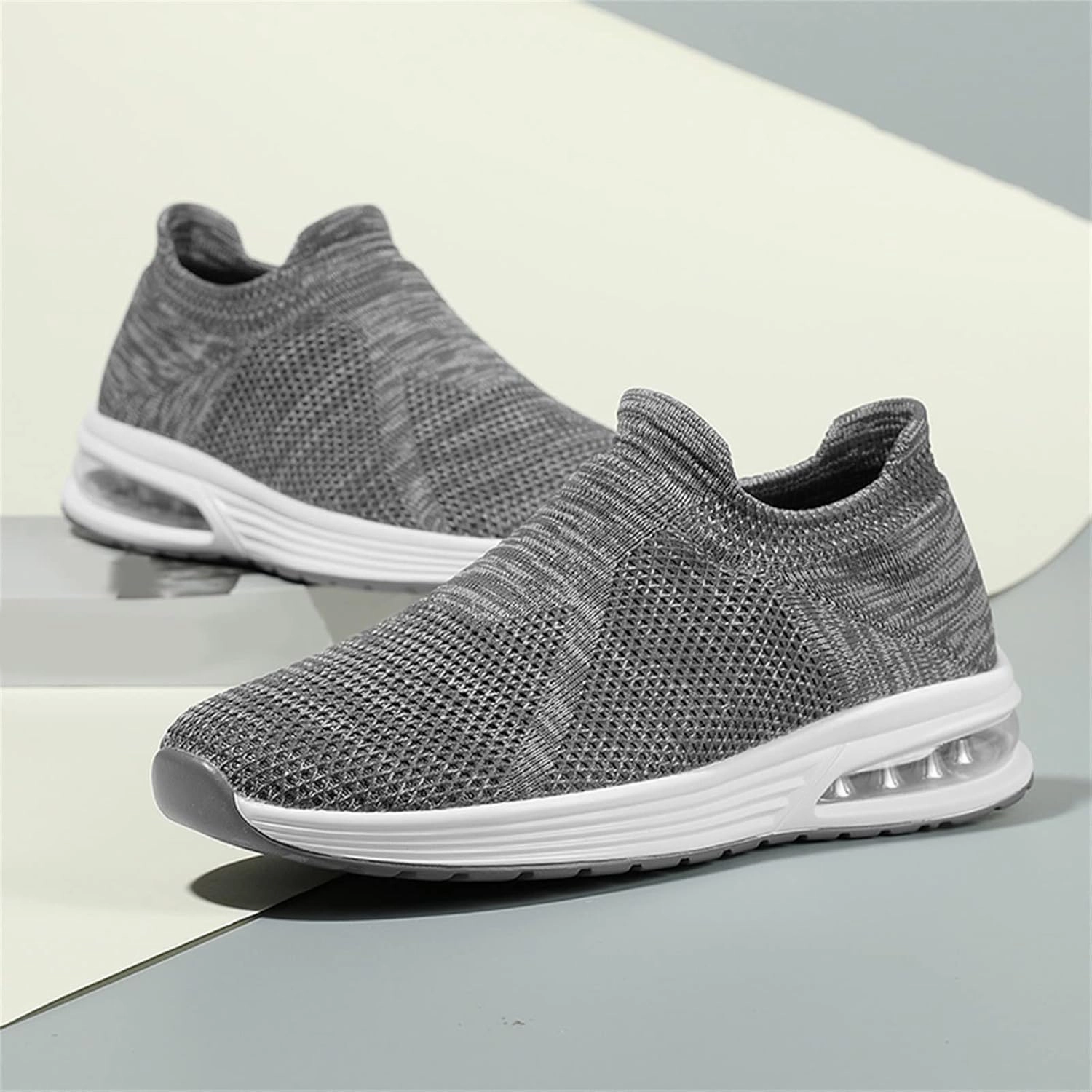 Tennis Shoes Men Barefoot Shoes Men Men's Hands Free Slip On Sneaker Lightweight Breathable Walking Gym Tennis Athletic Footwear Slip on Sneakers Composite Toe Sneakers