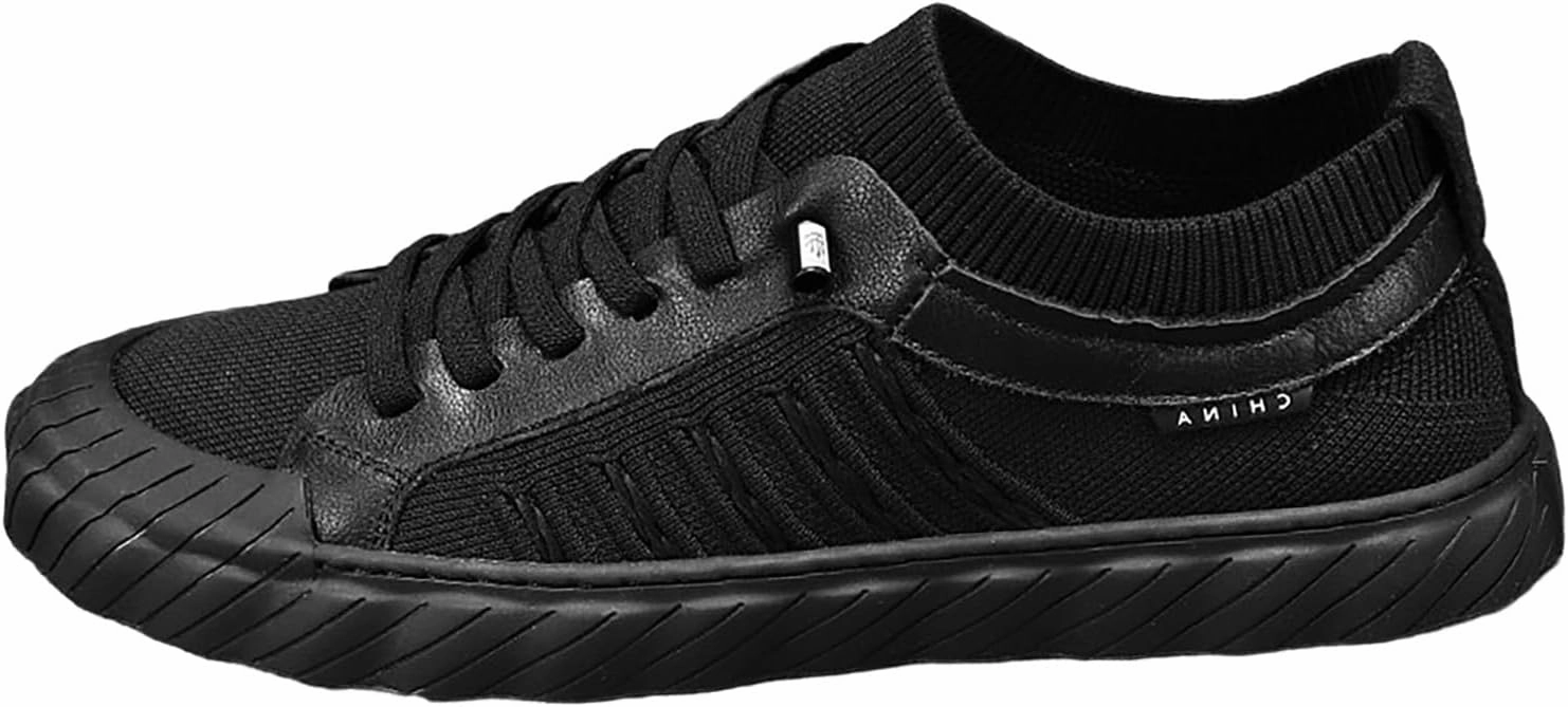 Vaulted Laces Sneakers Store Tennis Shoes Men White Tennis Shoes Men Non Slip Running Lightweight Workout New Sneakers for Men's Comfortable Walking Comfortable for Black Barefoot