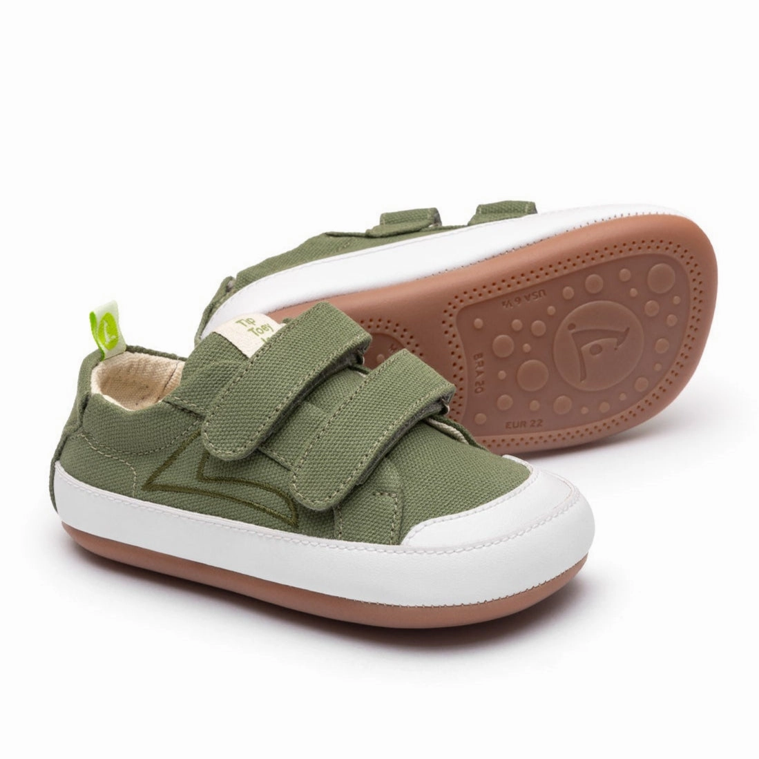 Cheap Gym Sneakers Tip Toey Joey Boy's and Girl's Bossy Green Sneakers - Lona Verde Pistache