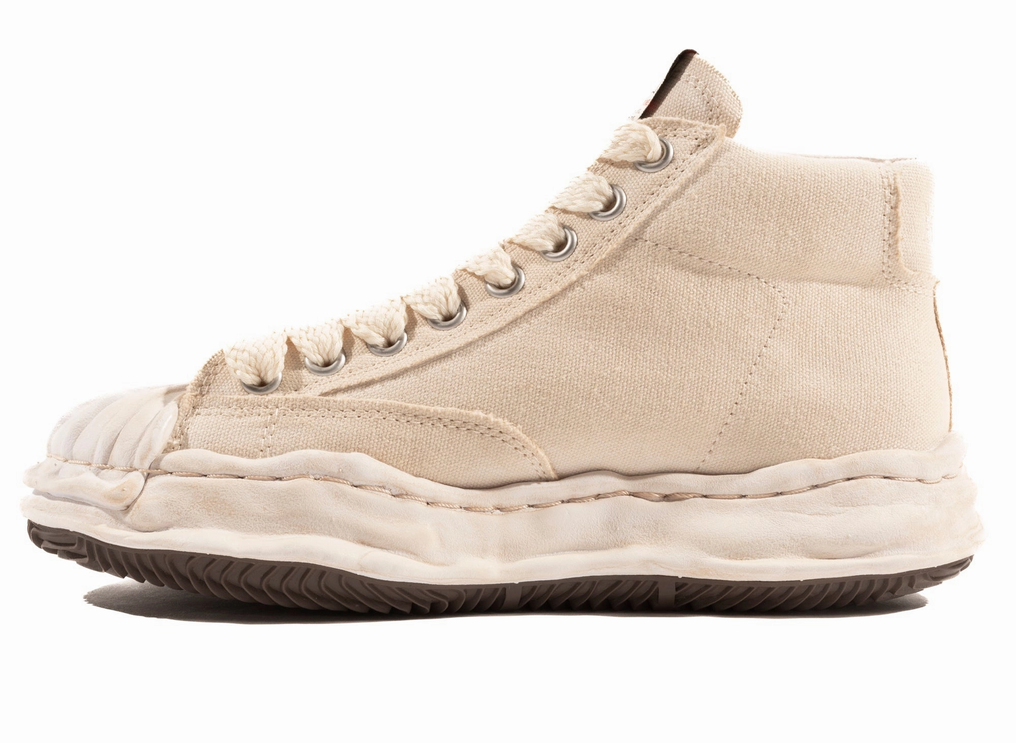 Maison Mihara Yasuhiro Canvas Blakey High-Top Sneaker in White High Heels Transparent