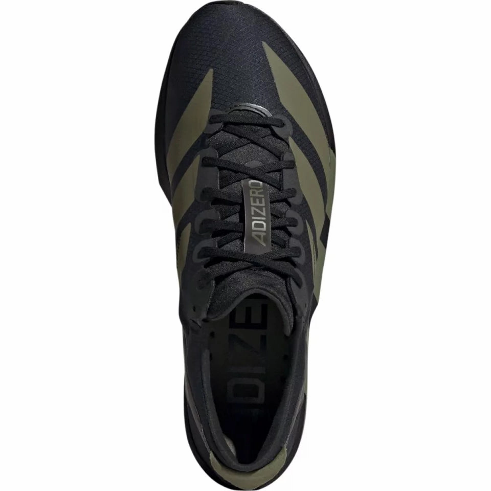 Men's Adizero Adios 9 Running Shoes Core Black / Focus Olive / Charcoal Adidas Deck Shoes