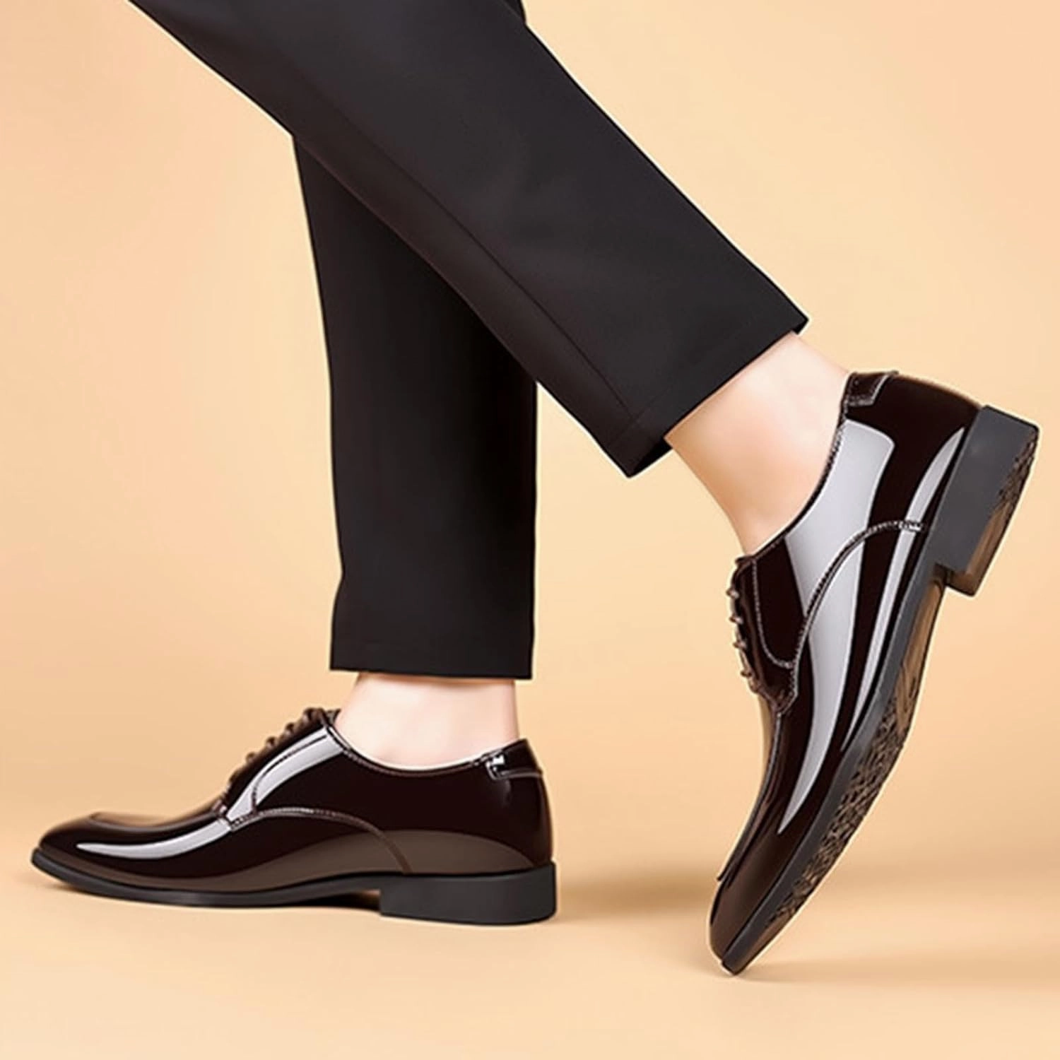 Tuxedo Shoes for Men Fashion Formal Business Oxford Dress Shoe Lace up Slip on Party Dressy Footwear Wedding Casual Shoes Size 8