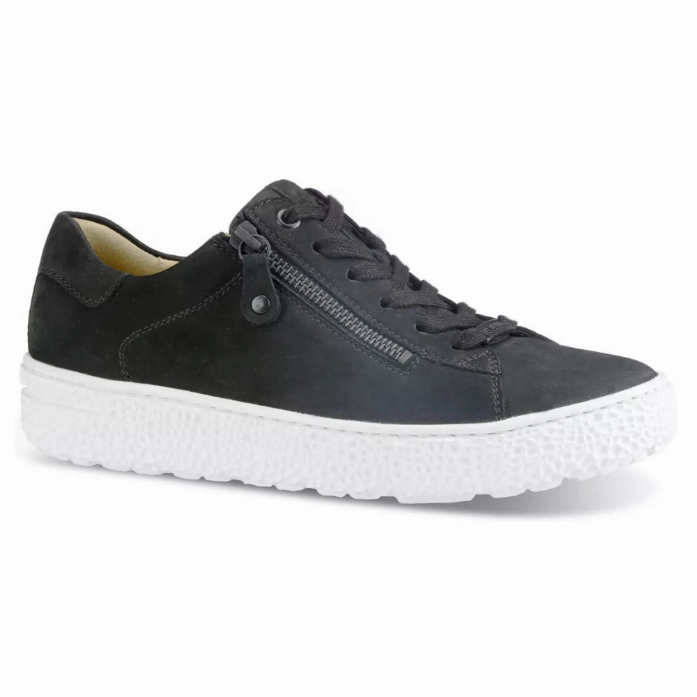 For Walking All Day Walking Hartjes Phil Lace-Up Black Nubuck Shoe (Women's)