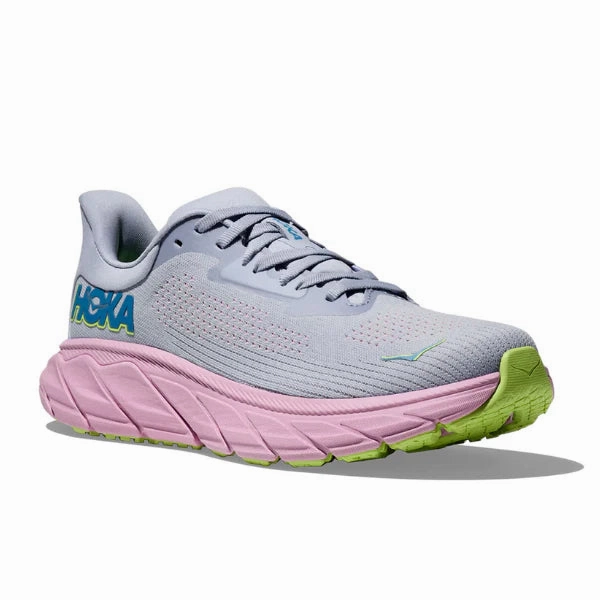 Flat Shoes 2018 Hoka Womens Arahi 7 - Gull/Pink Twilight (1147851-GLP)
