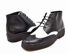Wingtip Two Tone Lace-Up Leather Shoe from The British Collection High Heels Nyc