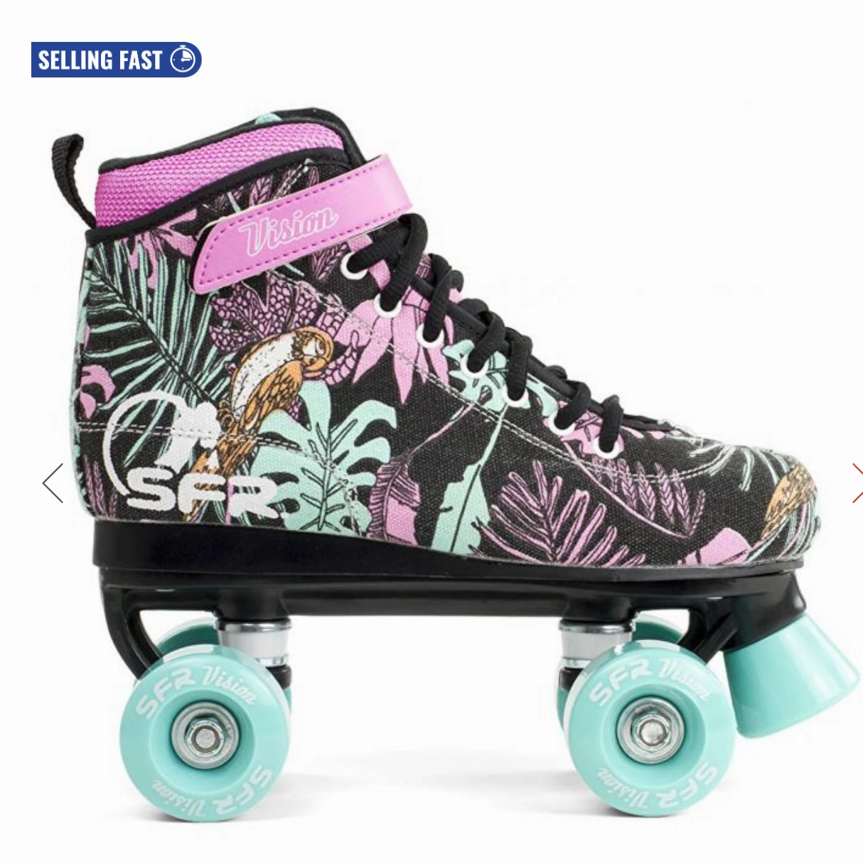 Sfr Vision Canvas Quad Roller Skates - Floral Sb Check Skate Shoes