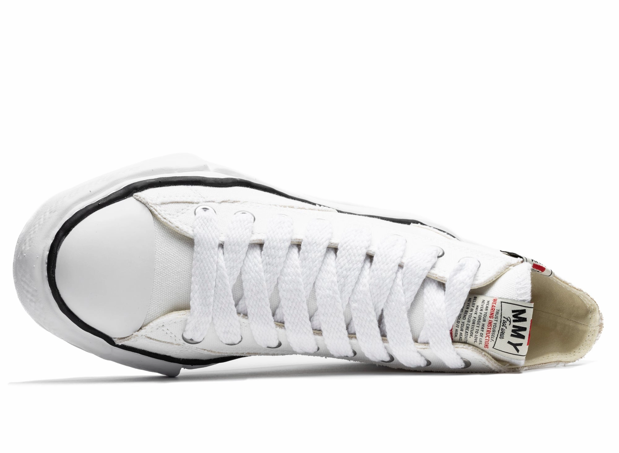 High Heels For Quinceanera Maison Mihara Yasuhiro High Top Lace Up Sneaker in White