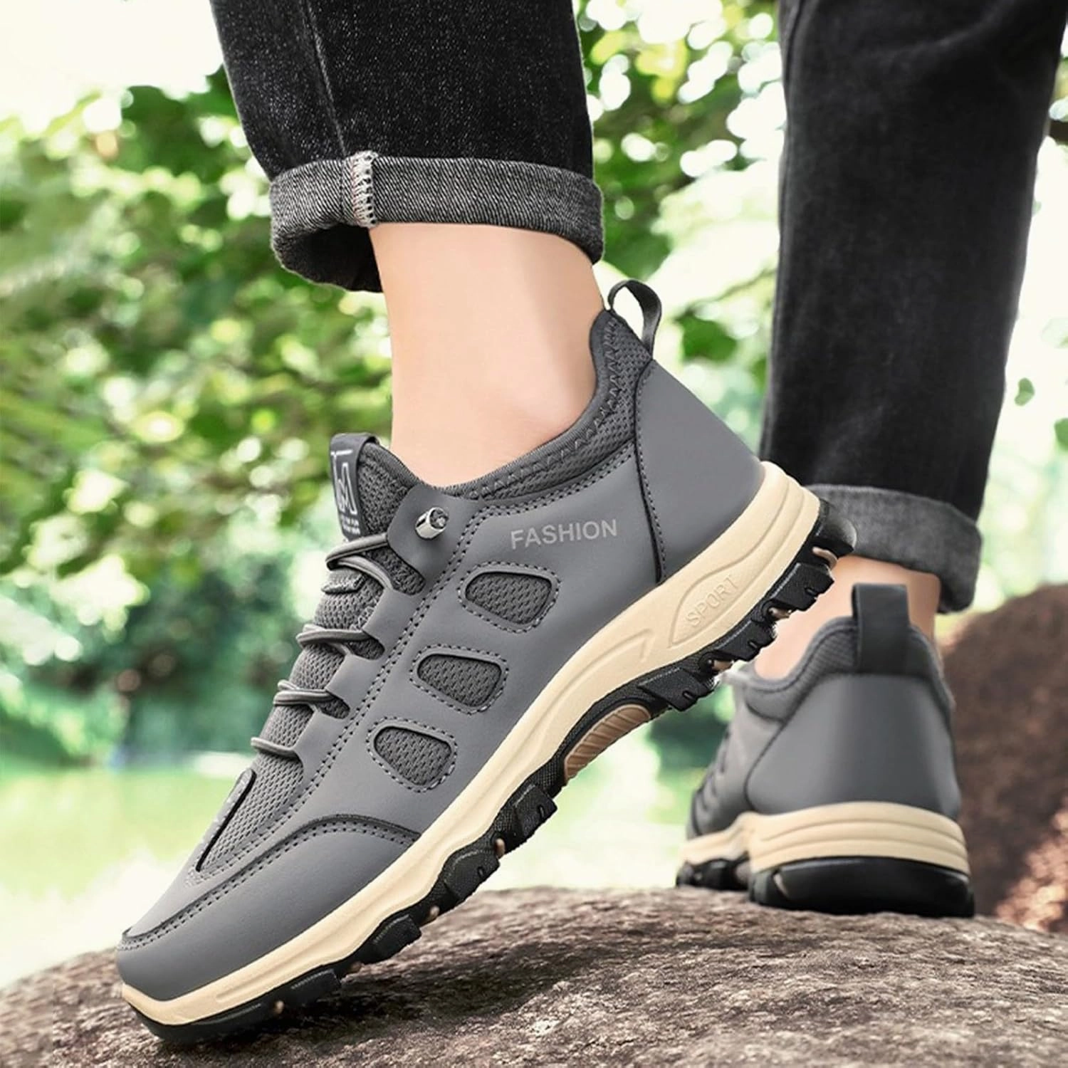 Ultra Boost Running Shoes IWIHMIV Mens Athletic Shoes Hiking Sneakers for Men Slip on Walking Shoes Non Slip Breathable Lightweight Tennis Running Shoes