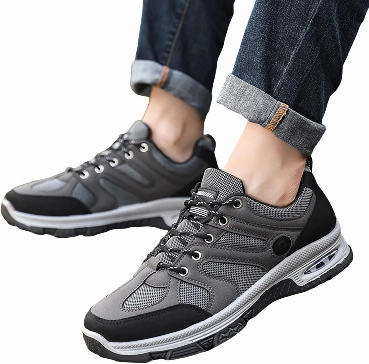 IWIHMIV Lightweight Hiking Shoes Men Running Shoes Comfortable Walking Tennis Shoes Outdoor Non Slip Mens Hiking Trekking Shoes Running Shoes Clearance