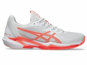 Women's Asics Solution Speed FlyteFoam 3, White/Sun Coral, 8 B Medium Asics Japan S Sportstyle Shoes