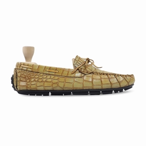 Smedley - Men's Tan Yellow Calf Leather Driver Shoe Blazer Mid Casual Shoes