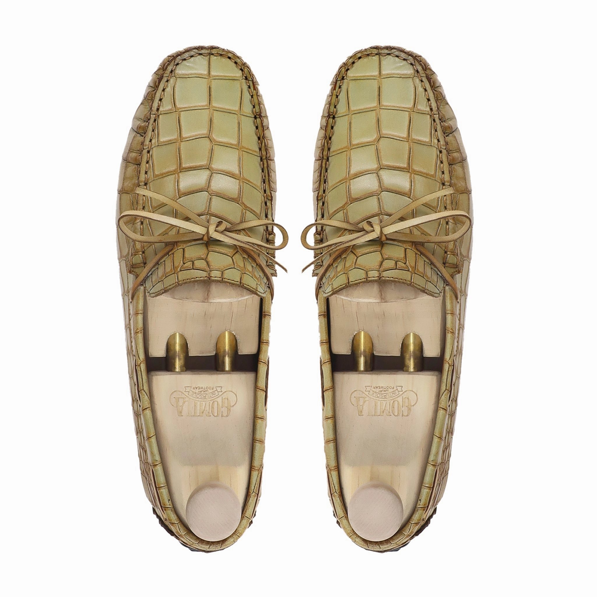 Smedley - Men's Tan Yellow Calf Leather Driver Shoe High Top Shoes Casual