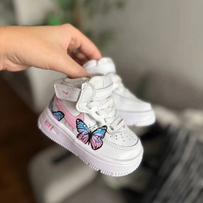 Pokemon Sneakers Blue & Pink Drip Butterfy Custom AF1