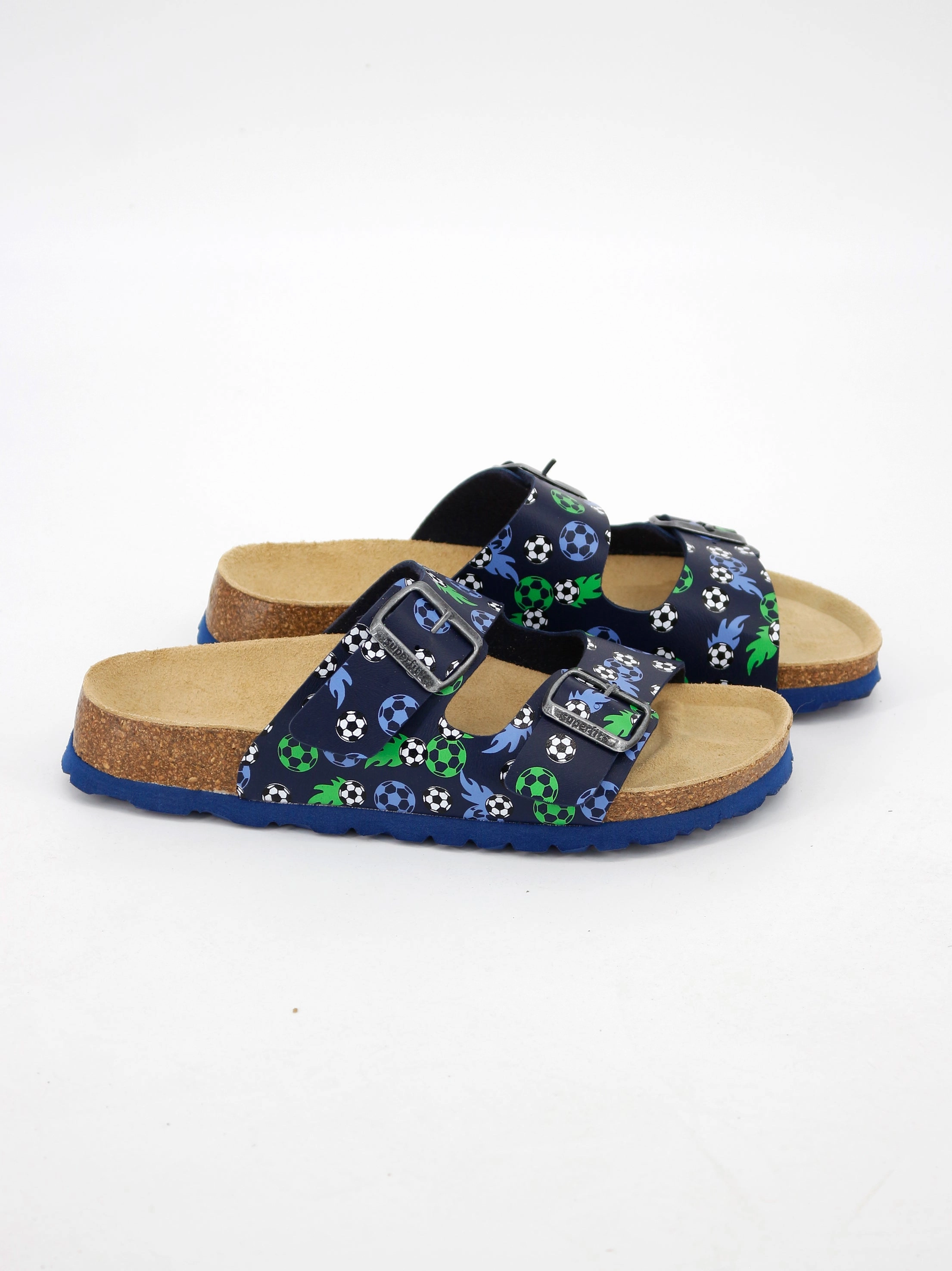 Benassi Solarsoft Slides Kids Boy Football-Print Slide Sandals,Navy