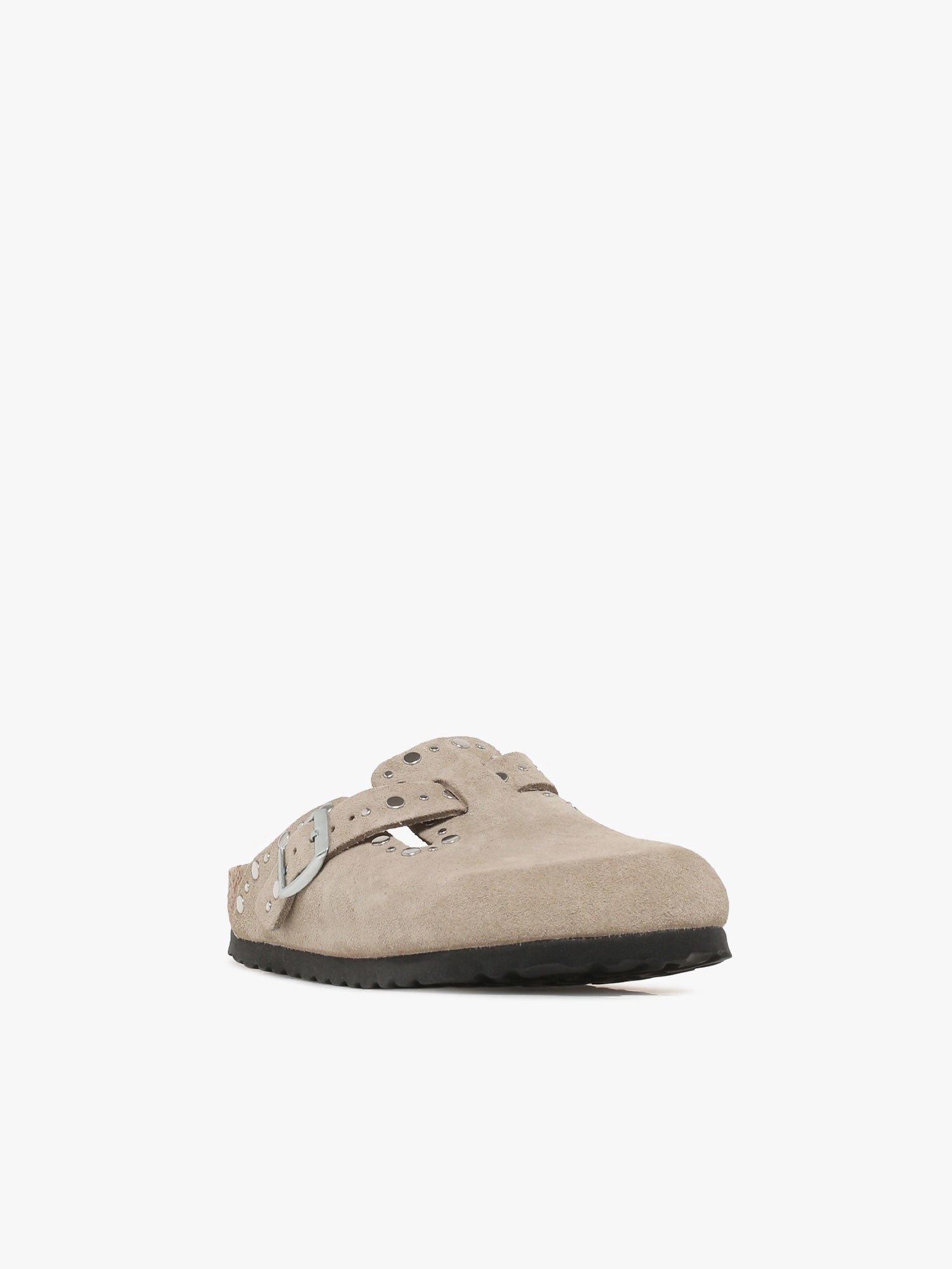 Easy Spirit Slip On Mule Boston Rivet Taupe Suede