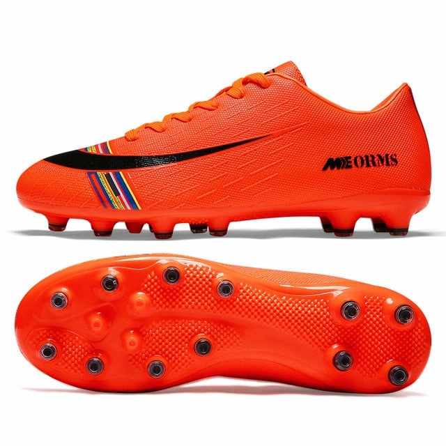 Men Football Boots Soccer Cleats Boots Long Spikes TF Spikes Ankle High