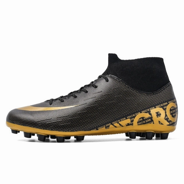Men Football Boots Soccer Cleats Boots Long Spikes TF Spikes Ankle High