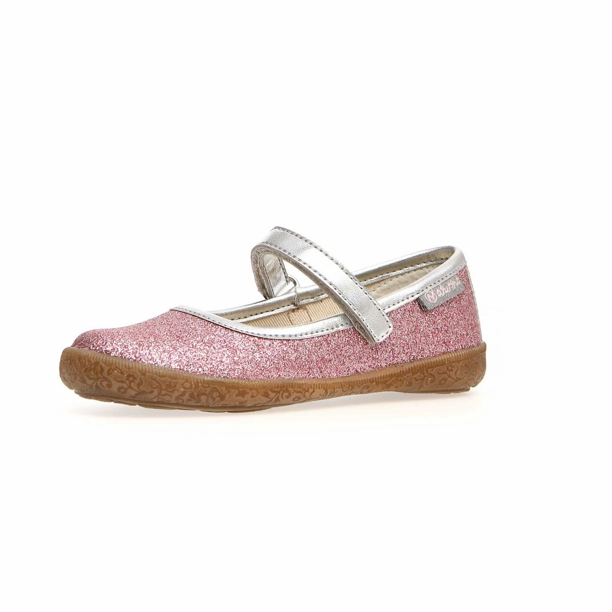 Two Part Flat Shoes Naturino Girl's Pavia Pink Glitter Mary Jane (Sizes 30-32)