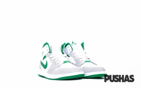 Air Jordan 1 Mid 'Grey Pine Green' Pink Basketball Shoes Lebron