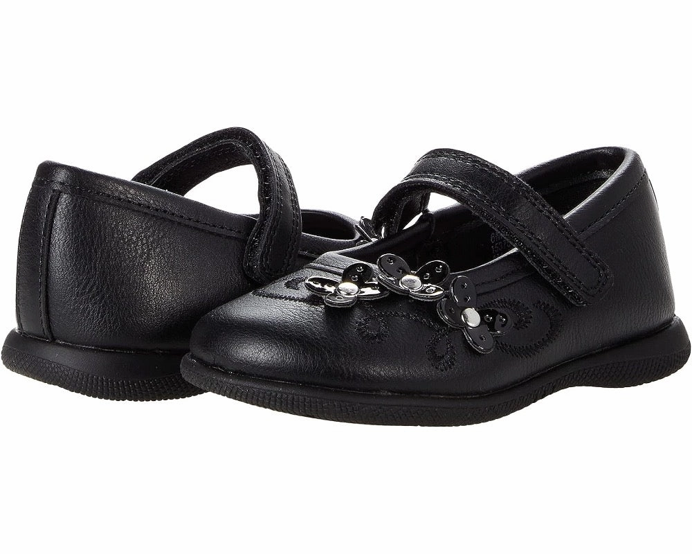 Chestnut Flats Shoes Valencia Imports (Rachel Shoes) Toddler Girls Honesty Mary Jane w/ Velcro Strap Black