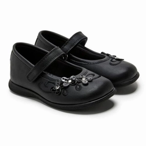 Wide Width Flat Dress Shoes Valencia Imports (Rachel Shoes) Toddler Girls Honesty Mary Jane w/ Velcro Strap Black