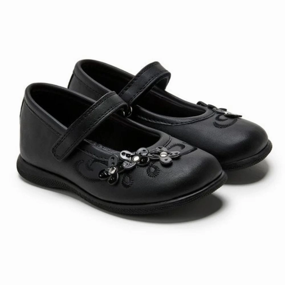Valencia Imports (Rachel Shoes) Toddler Girls Honesty Mary Jane w/ Velcro Strap Black Snake Flat Shoes