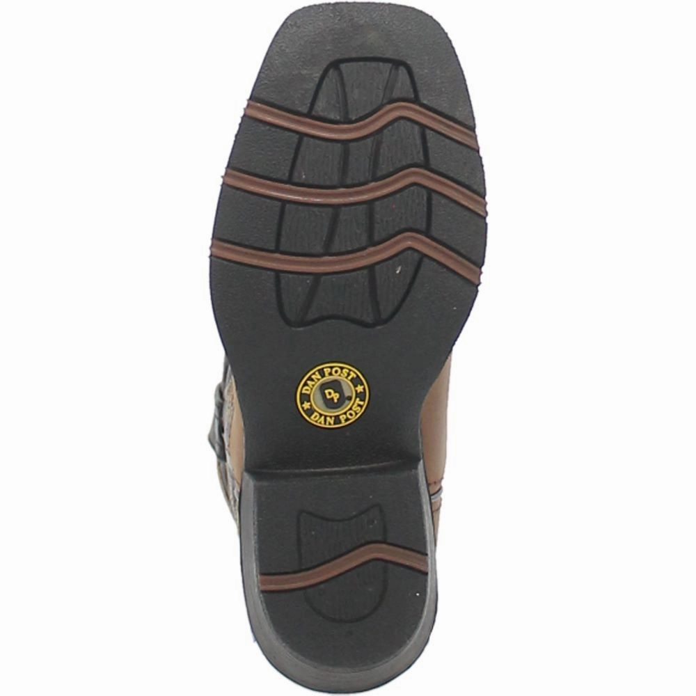 Western Chief Rain Boots 'Dan Post' Children's 8" Rascal Western Square Toe - Aged Bark (Sizes 8.5C-3Y)