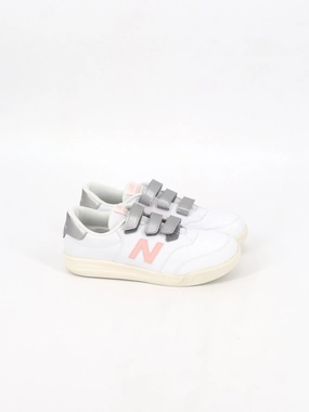 Kids Girl's Brand Logo Patched Sneakers,White Crewson Lo Crazy Horse Leather Casual Shoes