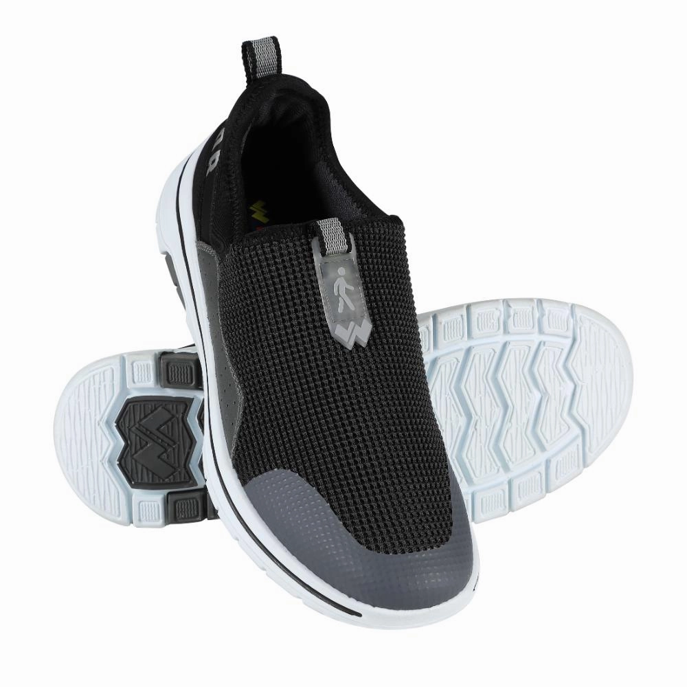 Warrior Grey Non-Lacing Casual Shoes For Men Easy Walk By Liberty Best Tennis Shoes For Business Casual