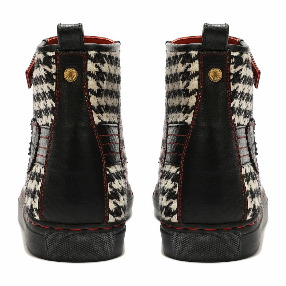 Timberland Boots High Heels White Classic Houndstooth High_Tops Men (discontinued)