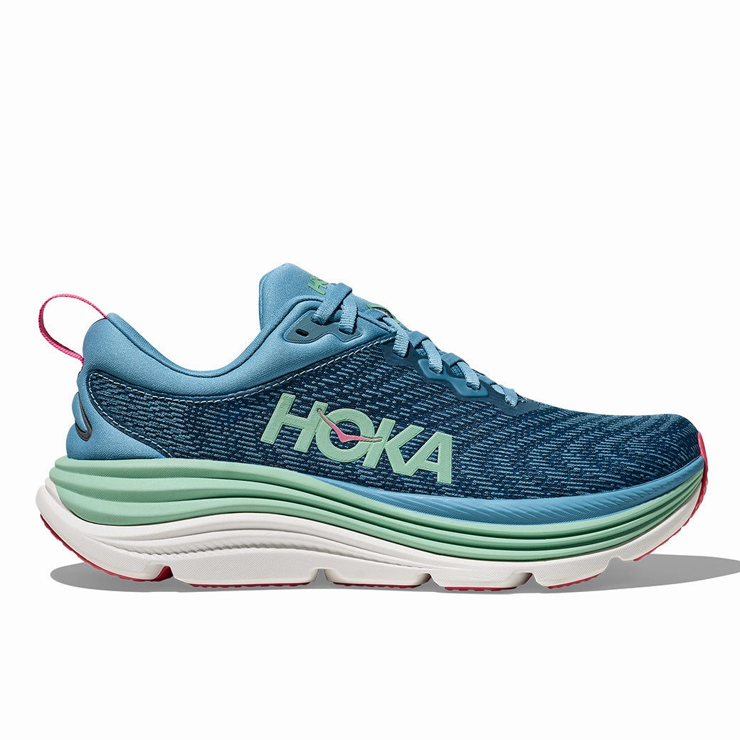 Womens Hoka Gaviota 5 in Alpine Blue/Jadeite Walking Shoes Sale